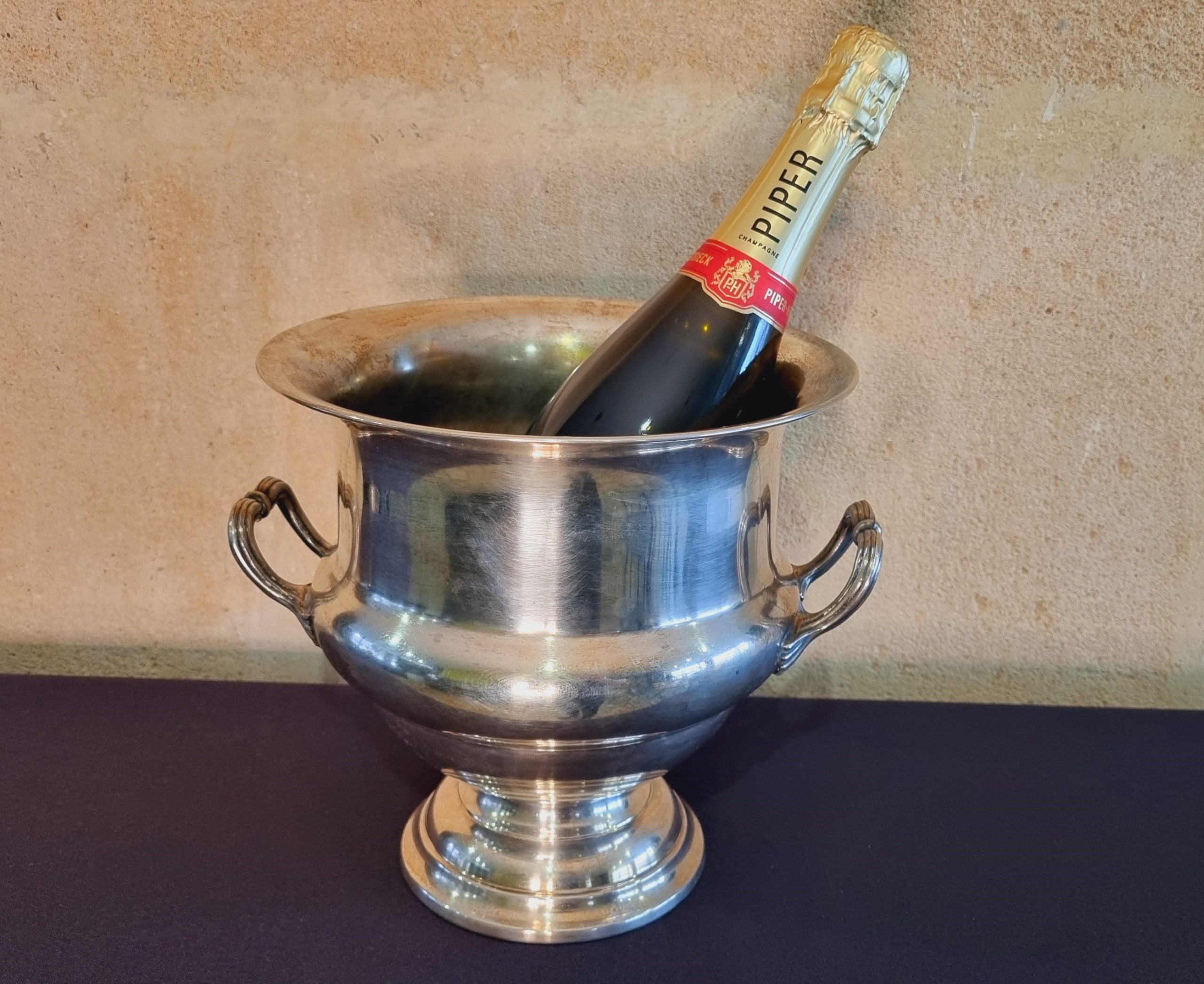 Ezüstözött Vintage Angol pezsgős vödör – Champagne hűtő – 56.000.-Ft