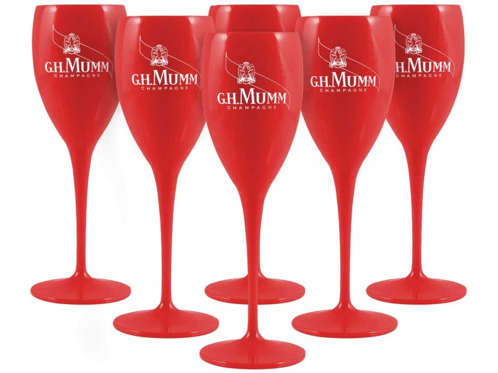 G.H. MUMM Cordon Rouge piros pezsgőspoharak (6db) – 22.500.-Ft
