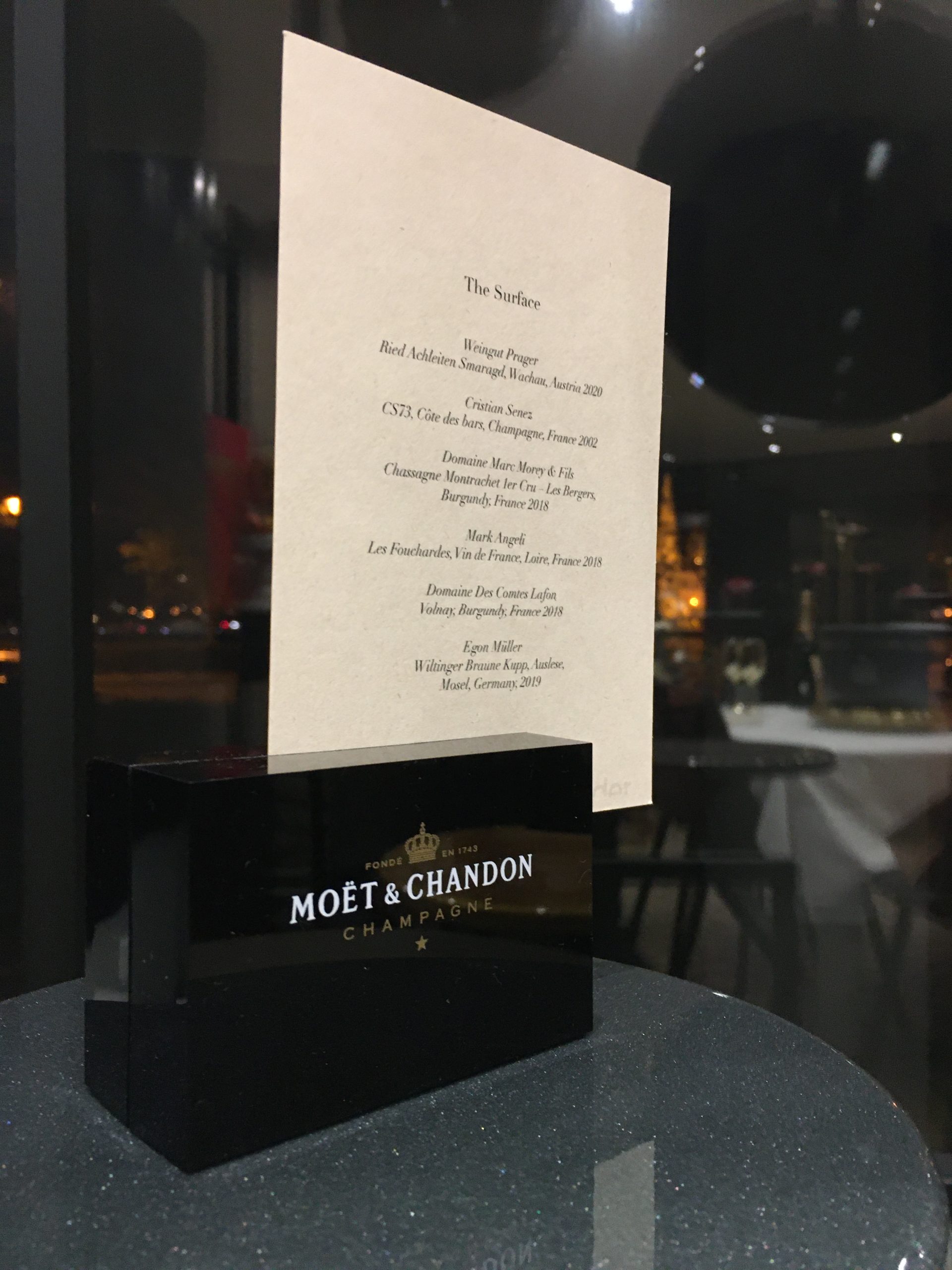 10 darabos készlet – Moët & Chandon Champagne éttermi menütartó – 8.500.-Ft/db