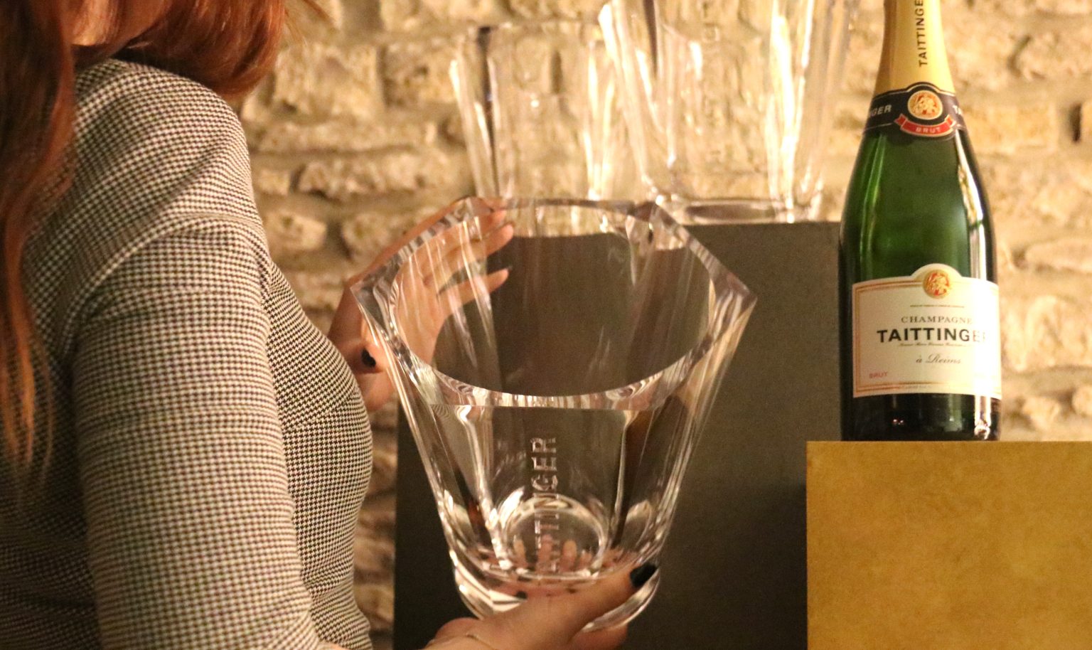 Taittinger “Diamond Collection” átlátszó pezsgőhűtő jégveder – ELADÓ