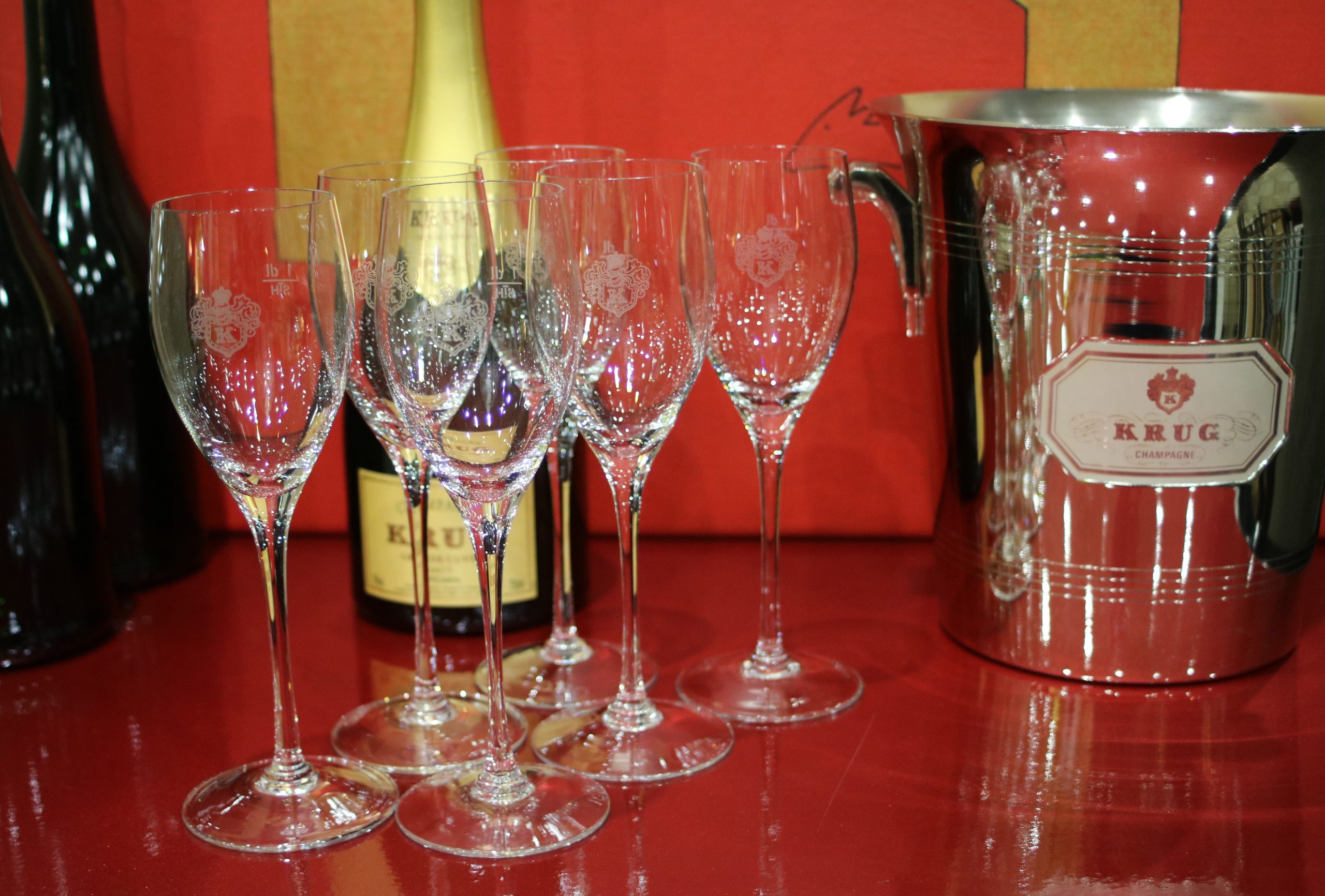 ELADVA – KRUG champagne 12 darabos kristálypohár készlet eredeti díszdobozában – 142.500.-Ft