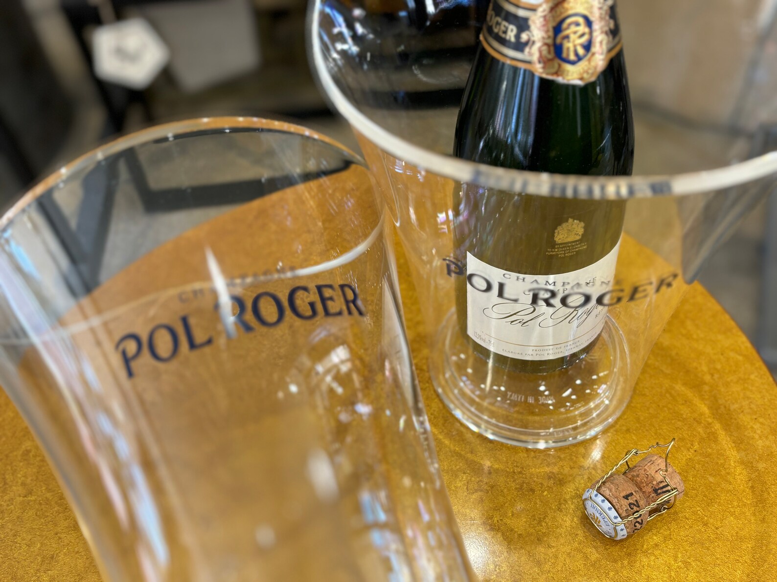 SOLD / ELADVA – 2 db Champagne Pol Roger magnum plasztik jégveder – 44.300.-Ft