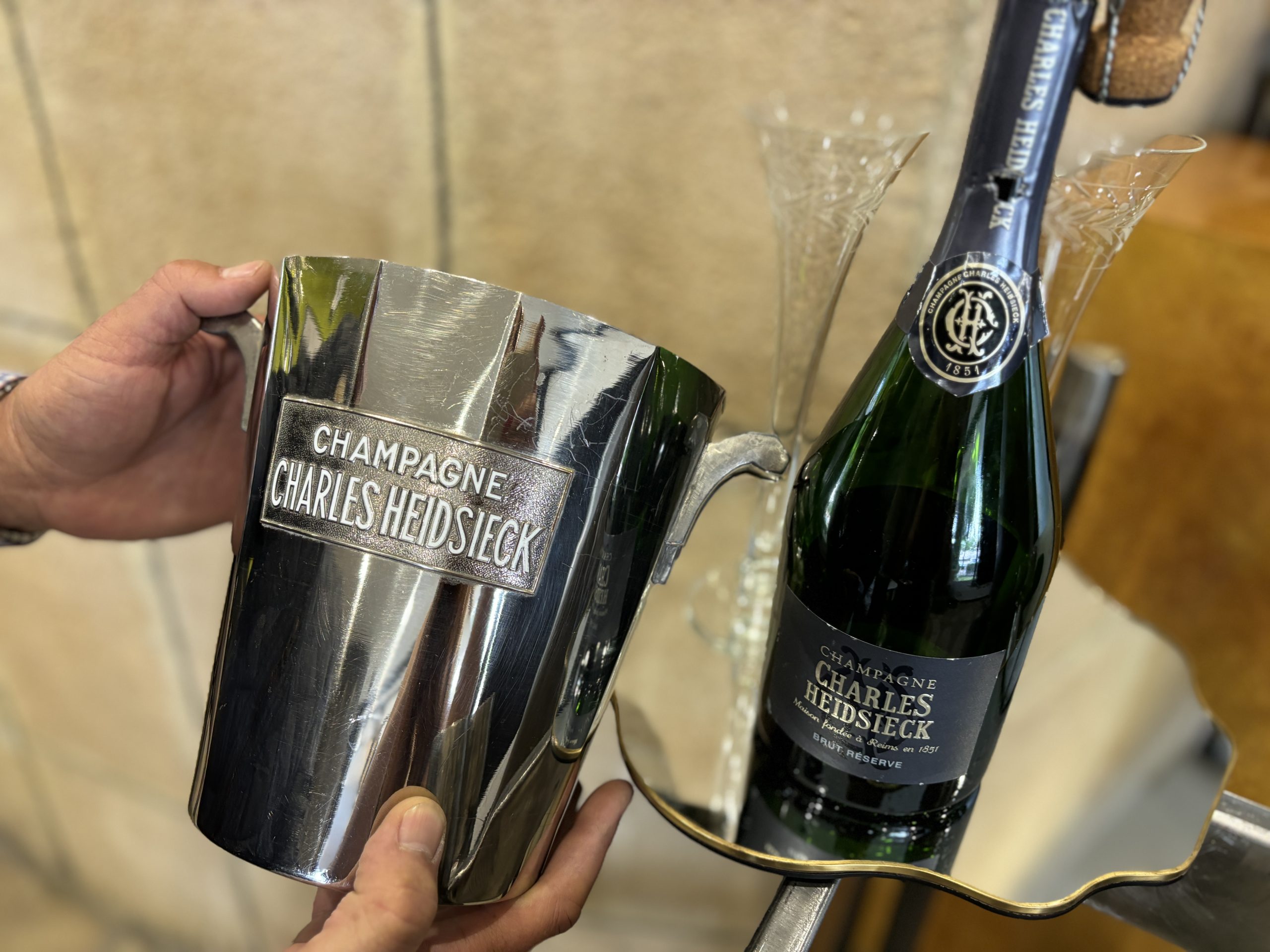 Art Deco vintage pezsgőhűtő a Grande Maison de Champagne Charles Heidsieck-től – 84.200.-Ft