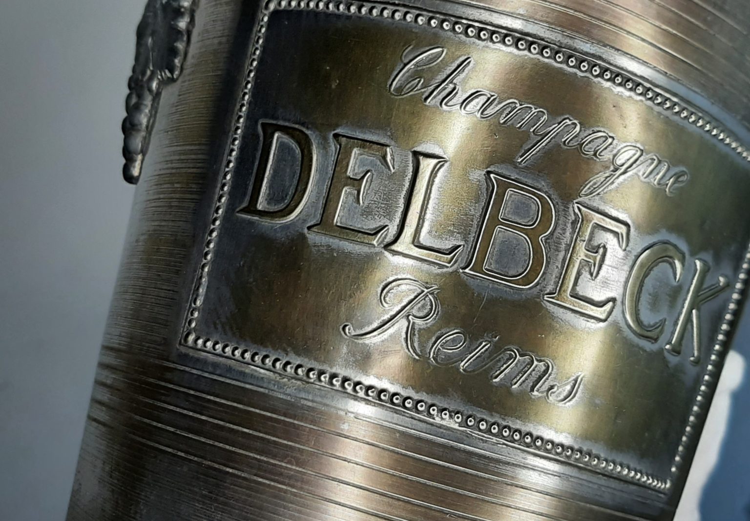 Champagne DELBECK Reims vintage francia ezüstözött pezsgőhűtő az 1930-as évekből – ELADÓ