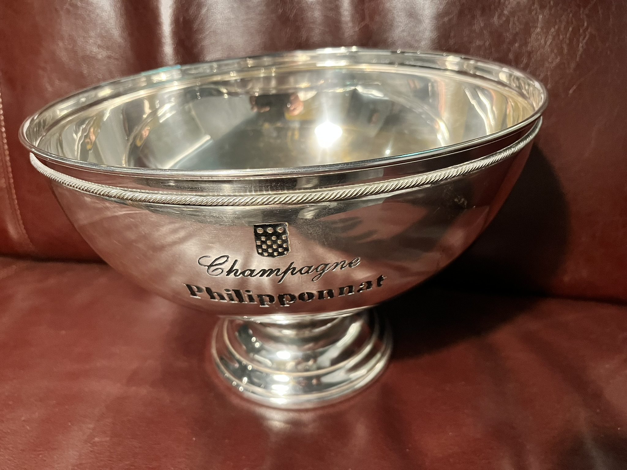 Philipponnat ezüstözött pezsgőhűtő – ritka, vintage vasque az 1960-as évekből – ELADÓ