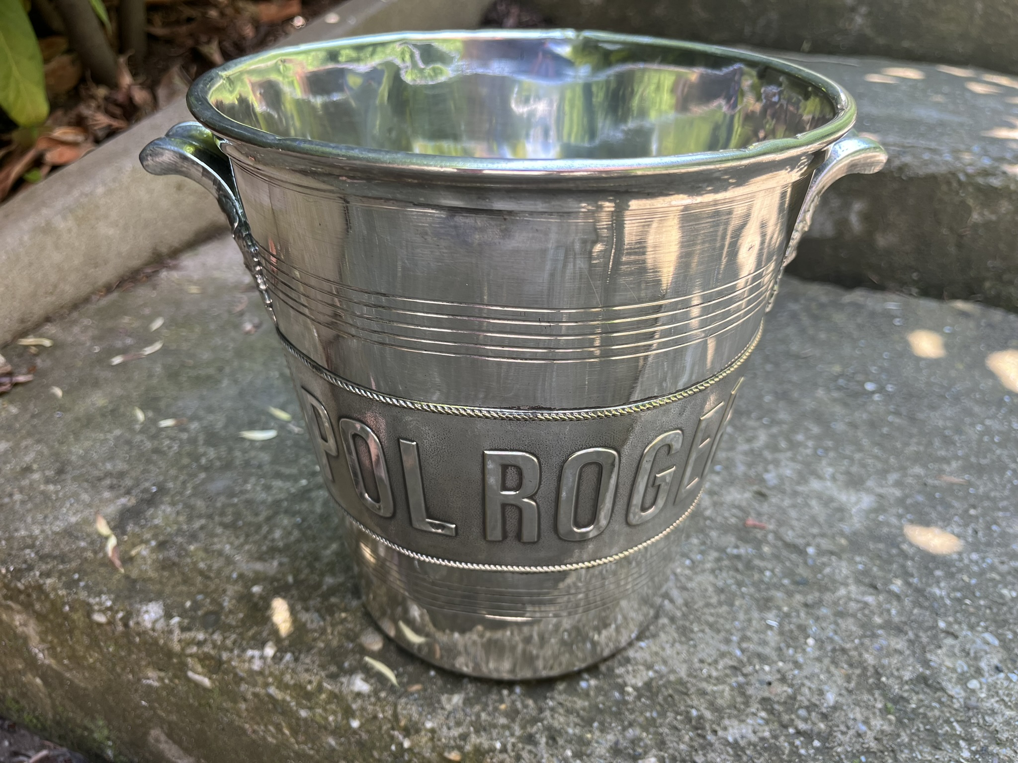 Champagne hűtő – POL ROGER vintage ezüstözött jégveder az 1930-as évekből – ELADÓ