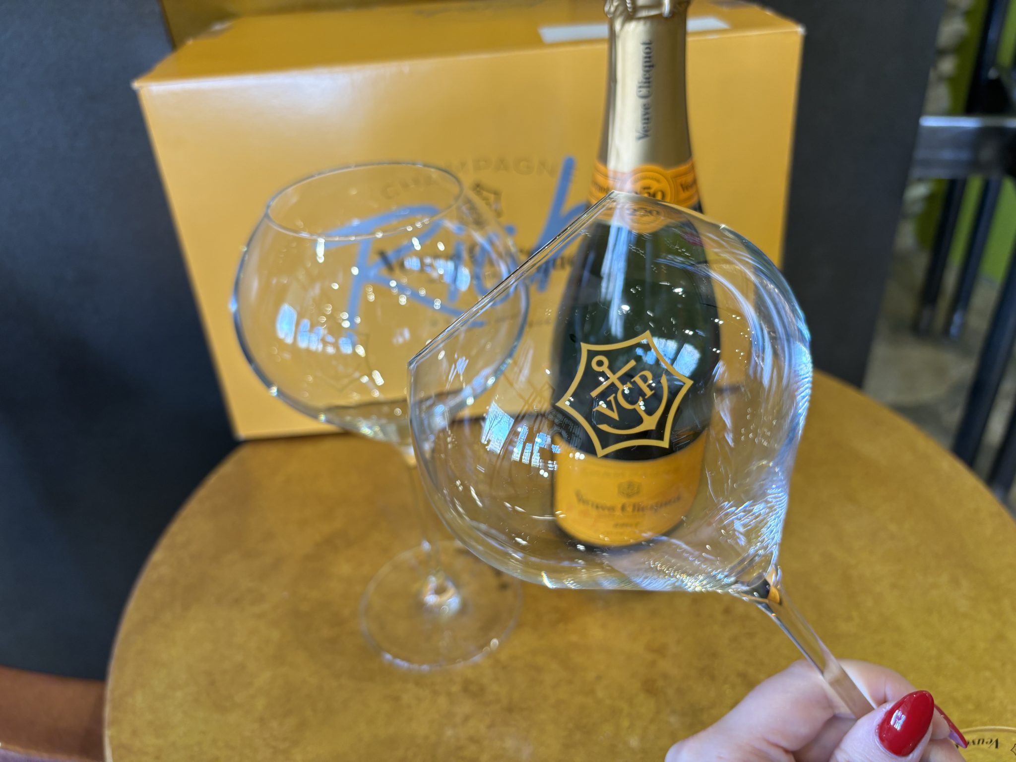 Ritka, nagy méretű Veuve Clicquot RICH kristályüveg pohárkészlet – 6 darabos szett – ELADÓ