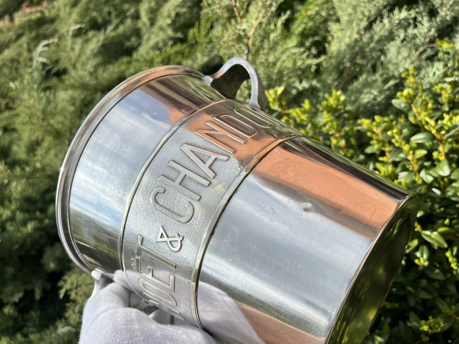 Moët & Chandon – Argit Paris Art Déco ezüstözött pezsgőhűtő 1920–30-as évek – ELADÓ