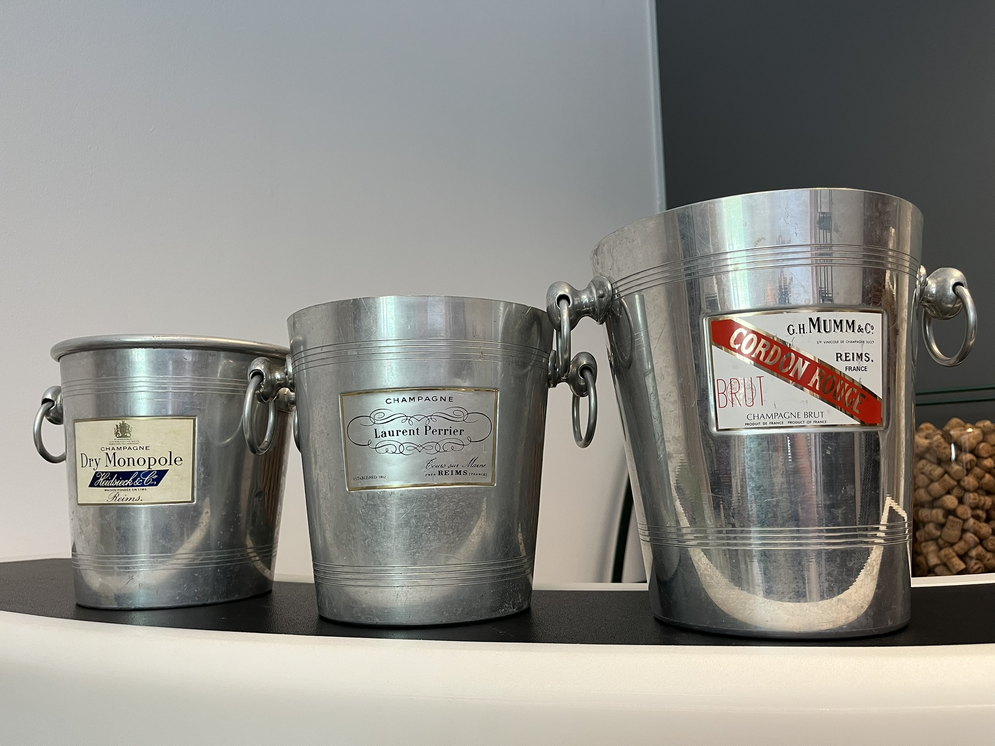 Laurent-Perrier, G. H. Mumm – Pezsgőhűtők (3) – ÁRVERÉSEN, LICITÁLHATÓ